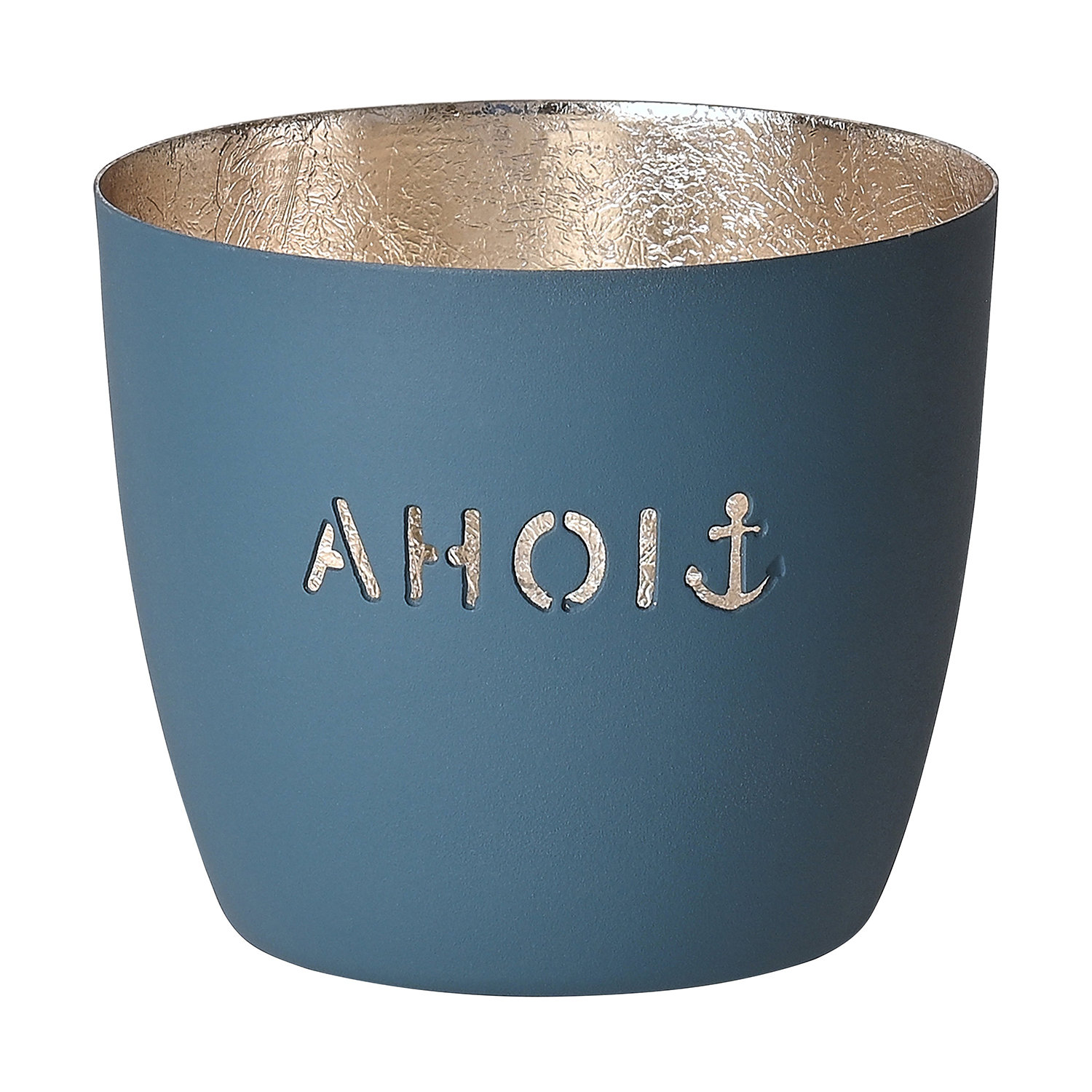 Madras, Windlicht, M, Motiv: Ahoi, windsor/gold - WINDLICHT