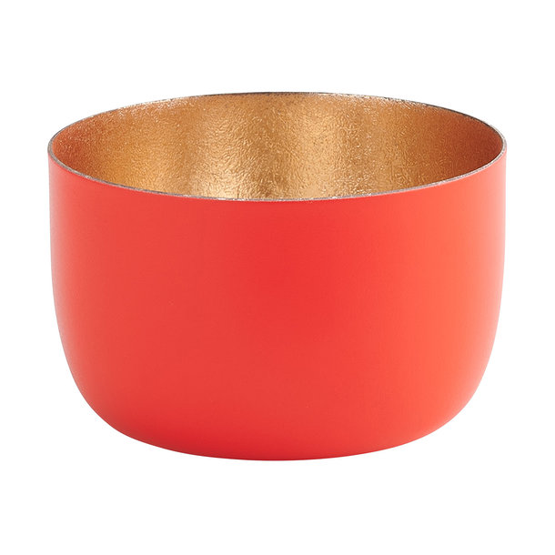 Madras, Windlicht, S, neon rot/gold - Windlicht