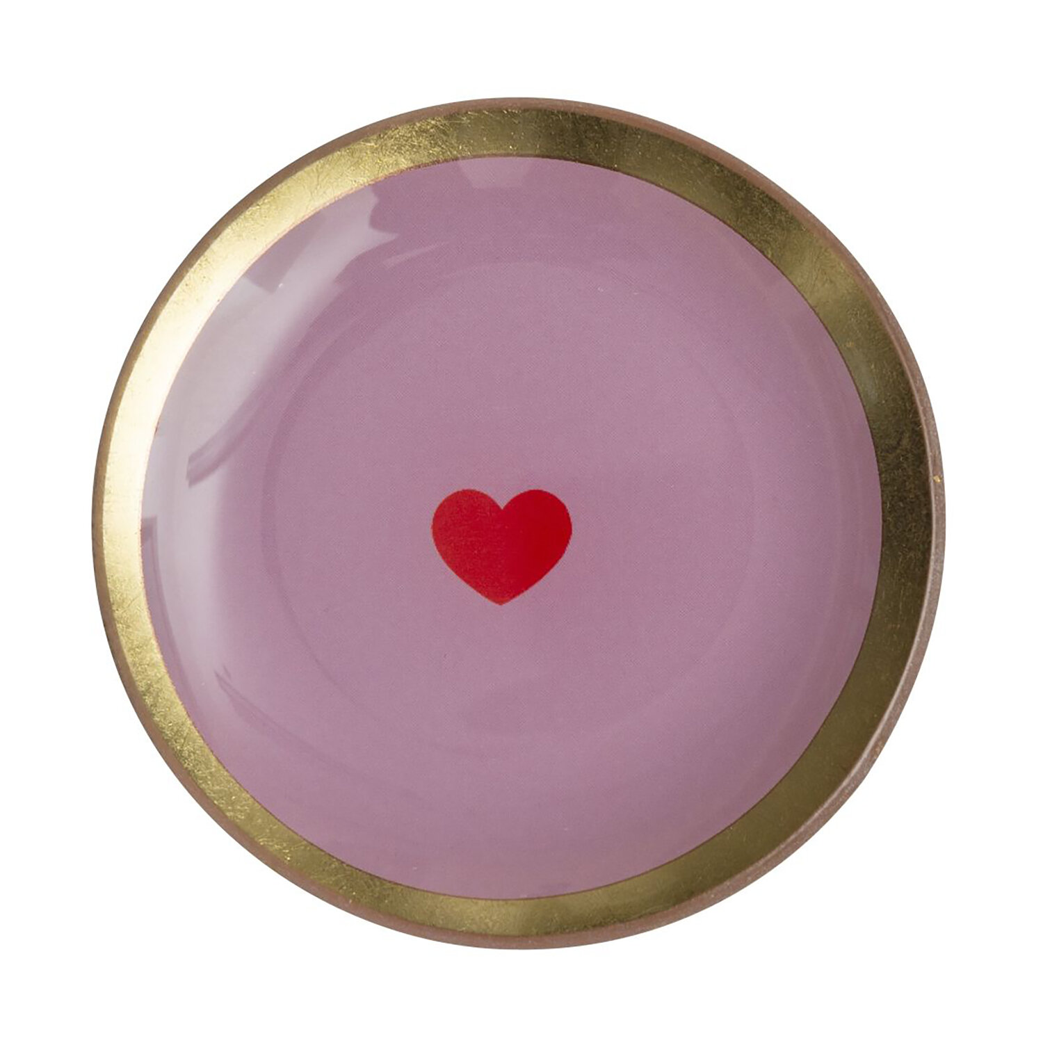 Love Plates Glasteller S - Herz, rund, rosa