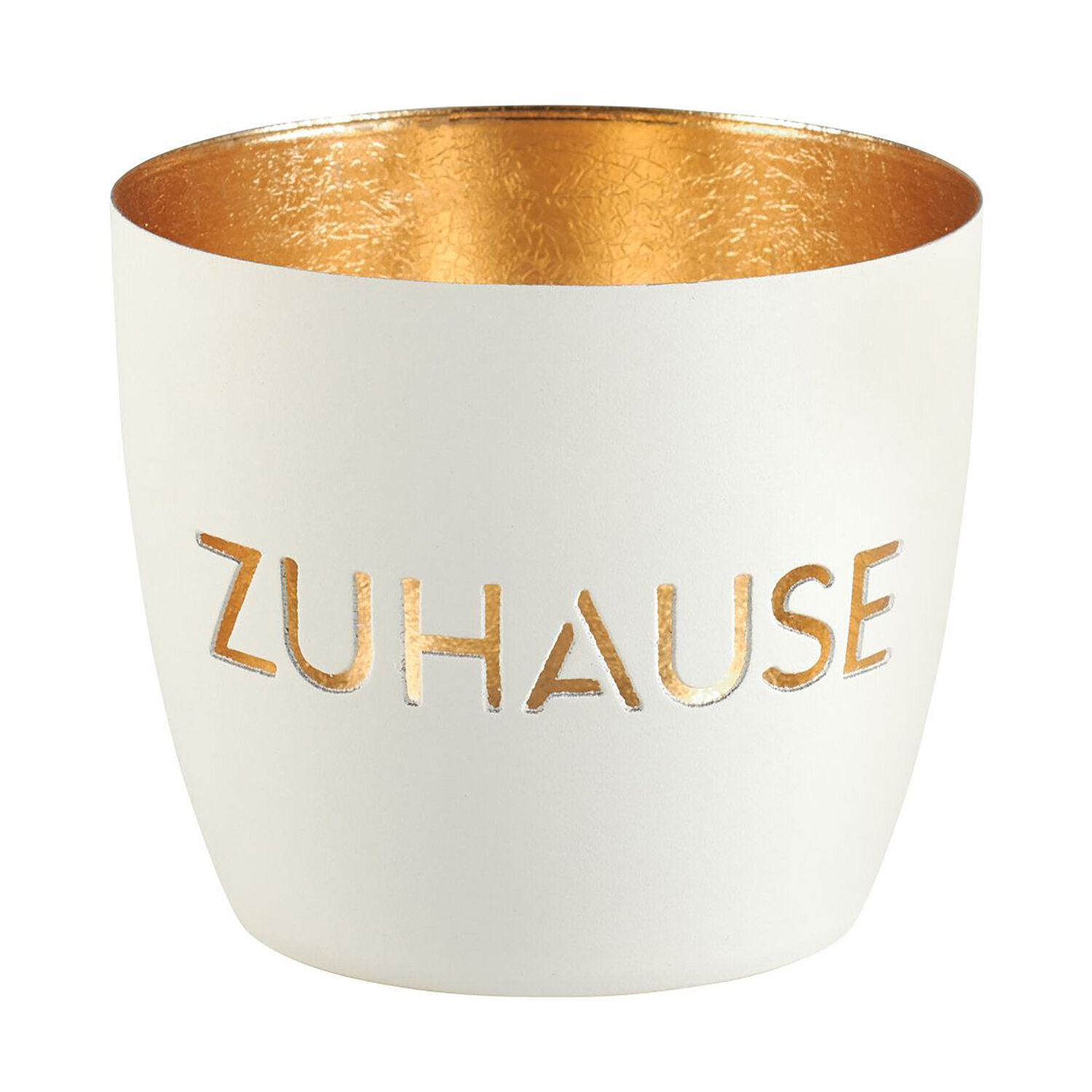 Madras Windlicht M - Zuhause weiß/gold