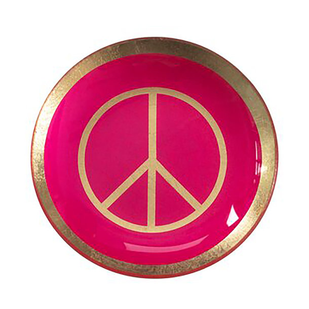 Love Plates, Glasteller S, Peace, rund, neon pink - Glasteller