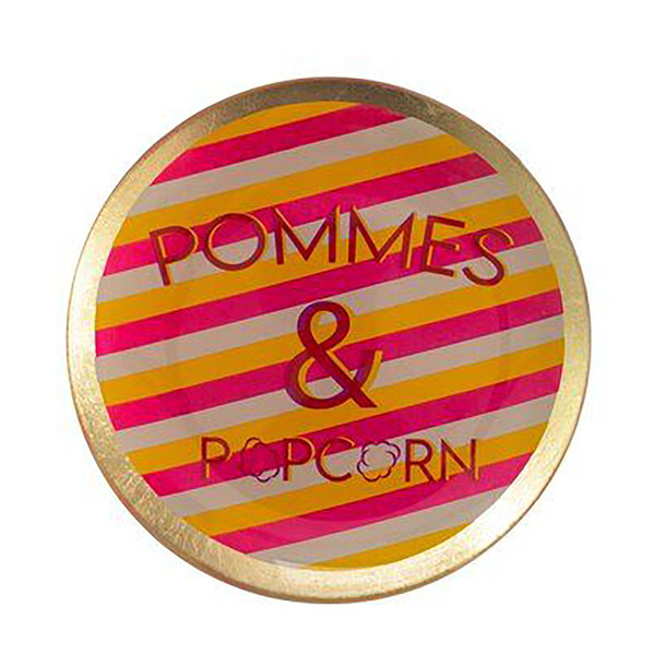 Love Plates, Glasteller M, Pommes & Popcorn, rund, mehrfarbi - Glasteller