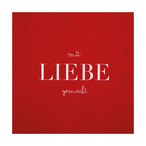PET Serviette 33x33cm, mit Liebe gemacht