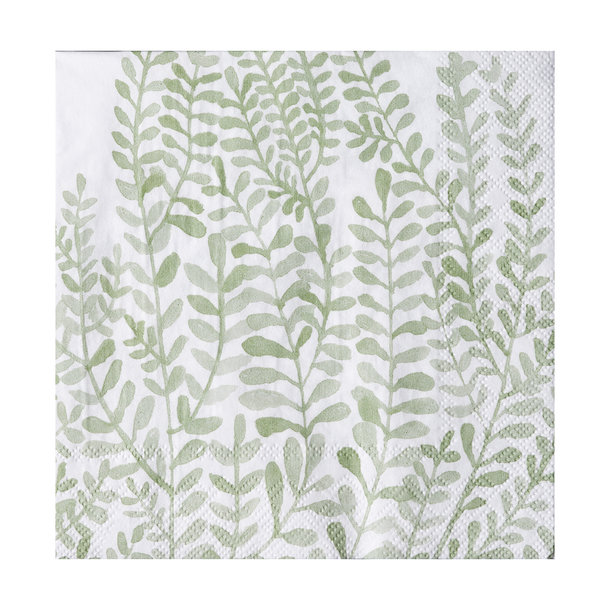Serviette 33x33cm, Ranken grün