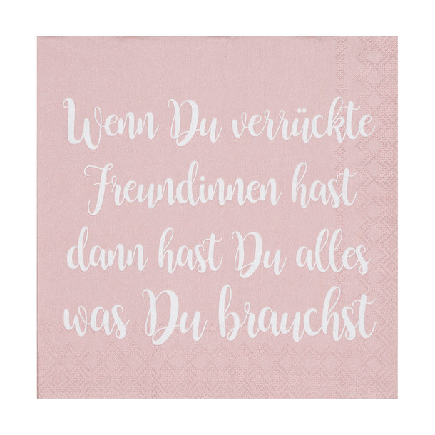 Cocktailserviette 25x25cm, Wenn du verrückte