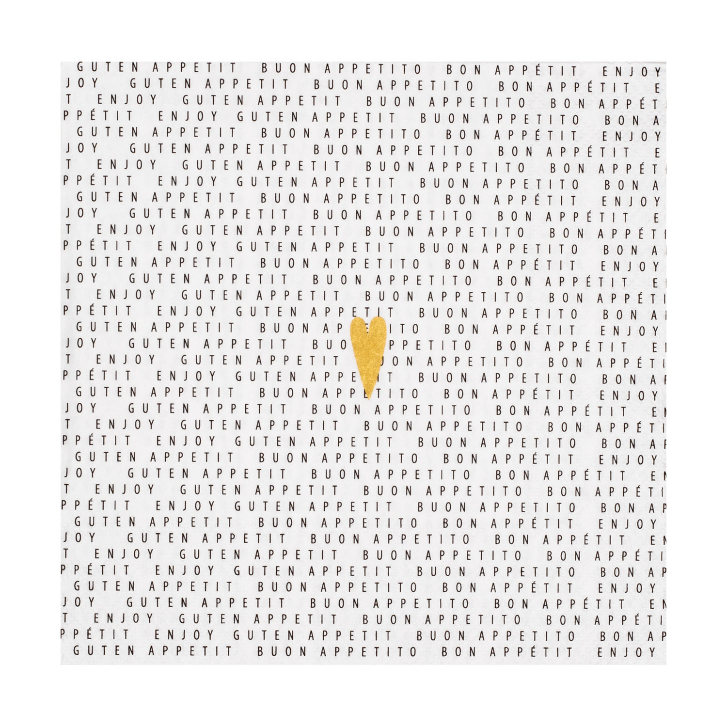 Serviette 33x33cm, Bon Appetit- Herz