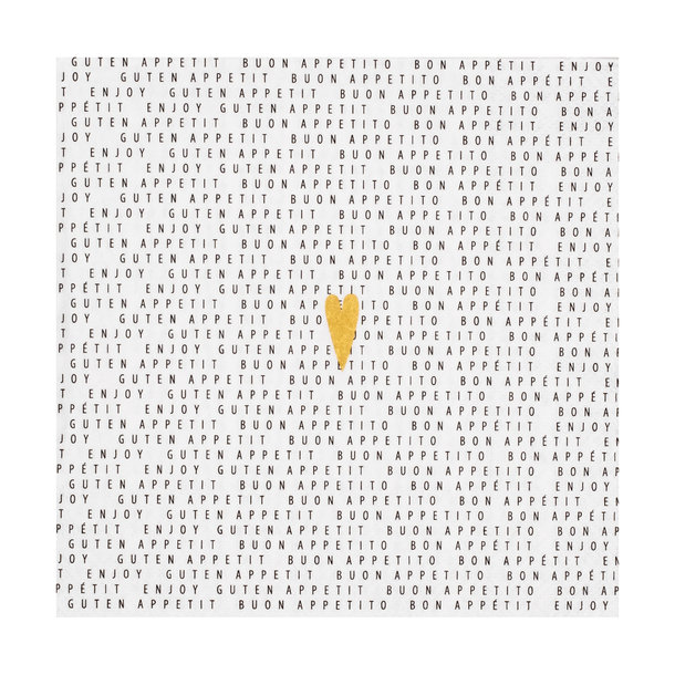 Serviette 33x33cm, Bon Appetit- Herz