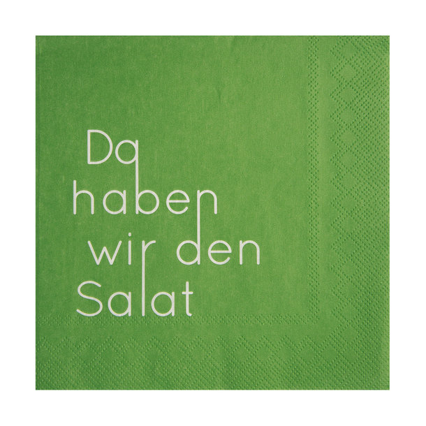 Serviette 33x33cm, Da haben wir den Salat