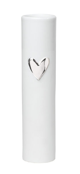 Vase Herz silber D.5,5cm, H.17cm