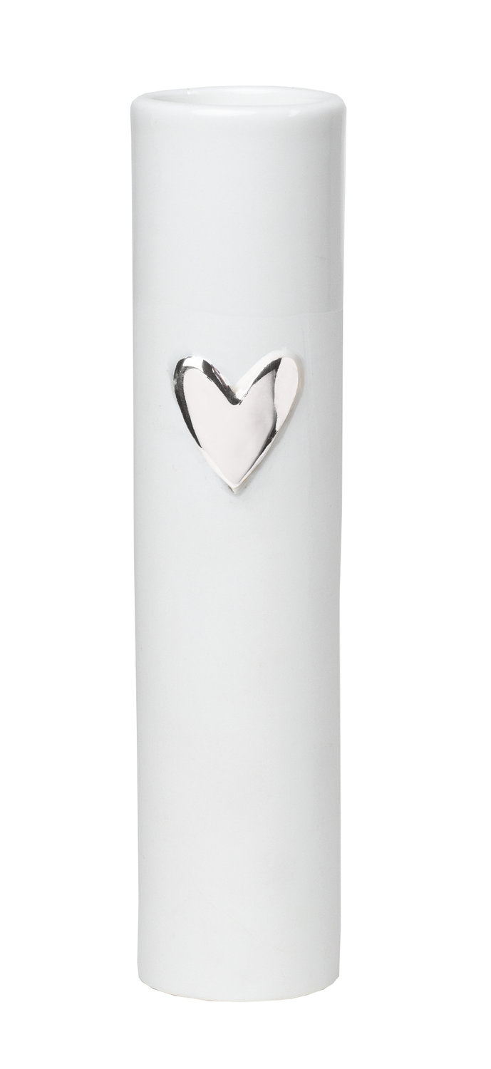 Vase Herz silber D.5,5cm, H.17cm