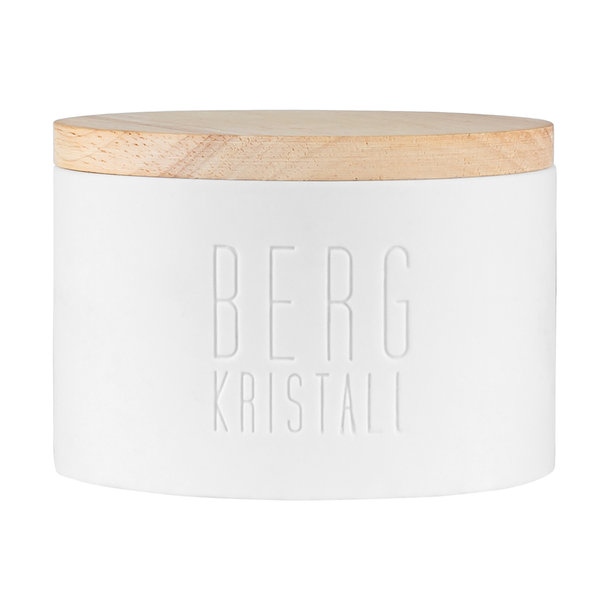 Bergluft Salzdose Berg Kristall D.9cm, H.6,5cm
