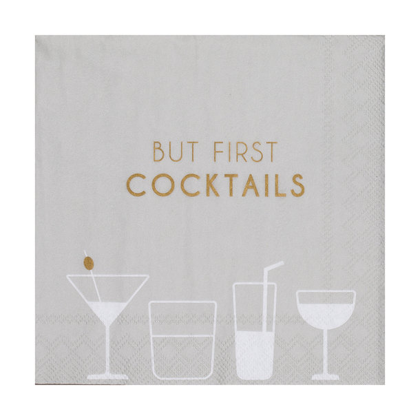 Cocktailserviette 25x25cm, But first Cocktails