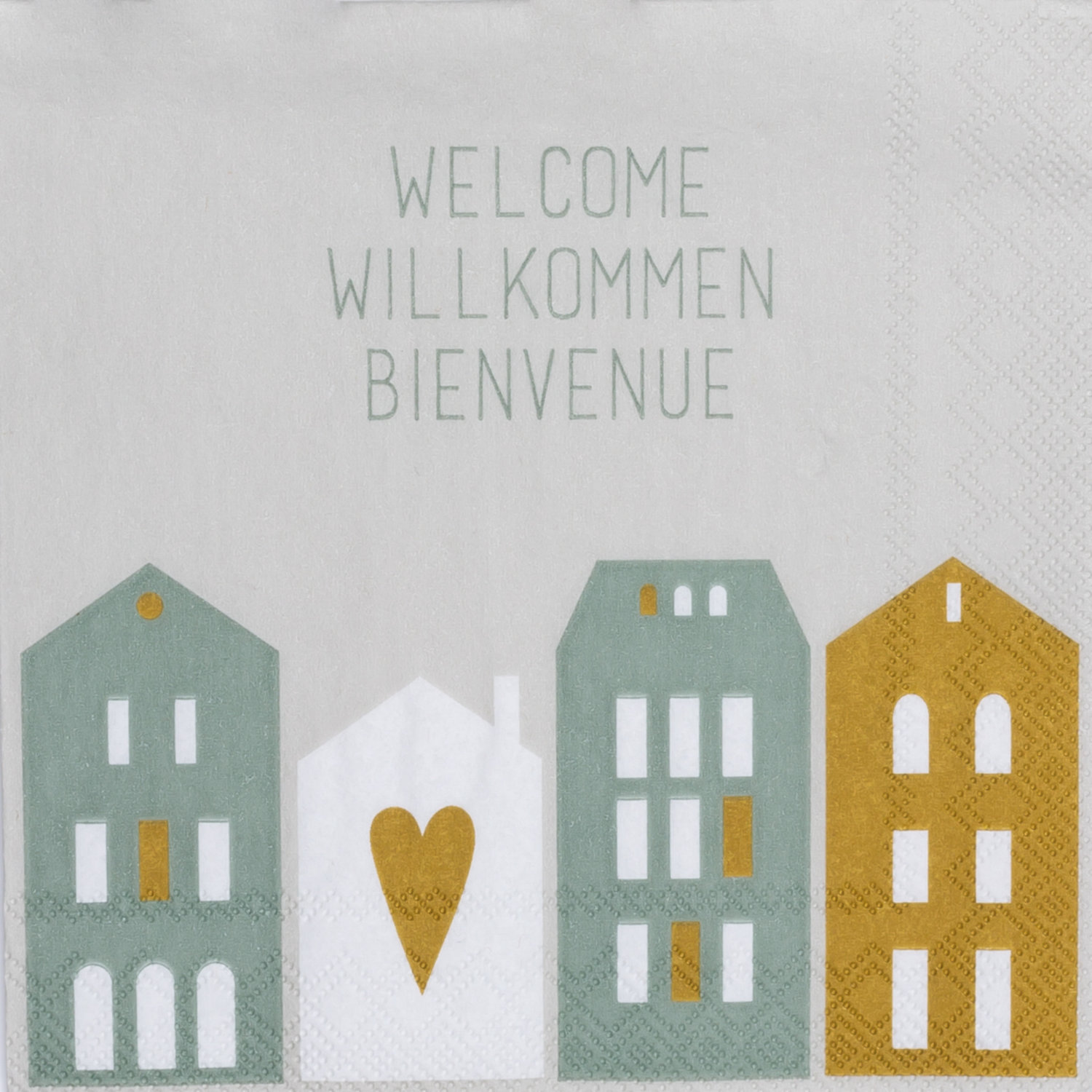 Cocktailservietten Welcome Willkommen Bienvenue