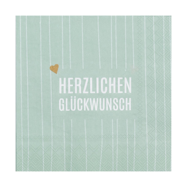 Serviette 33x33cm, Herzlichen Glückwunsch