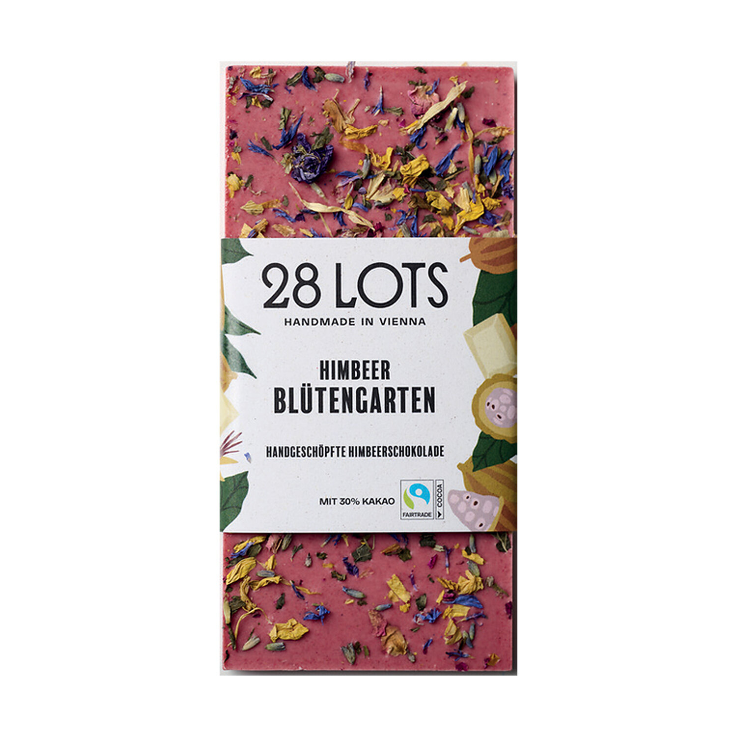 28Lots Tafel Himbeer Blütengarten, weiße Schokolade
