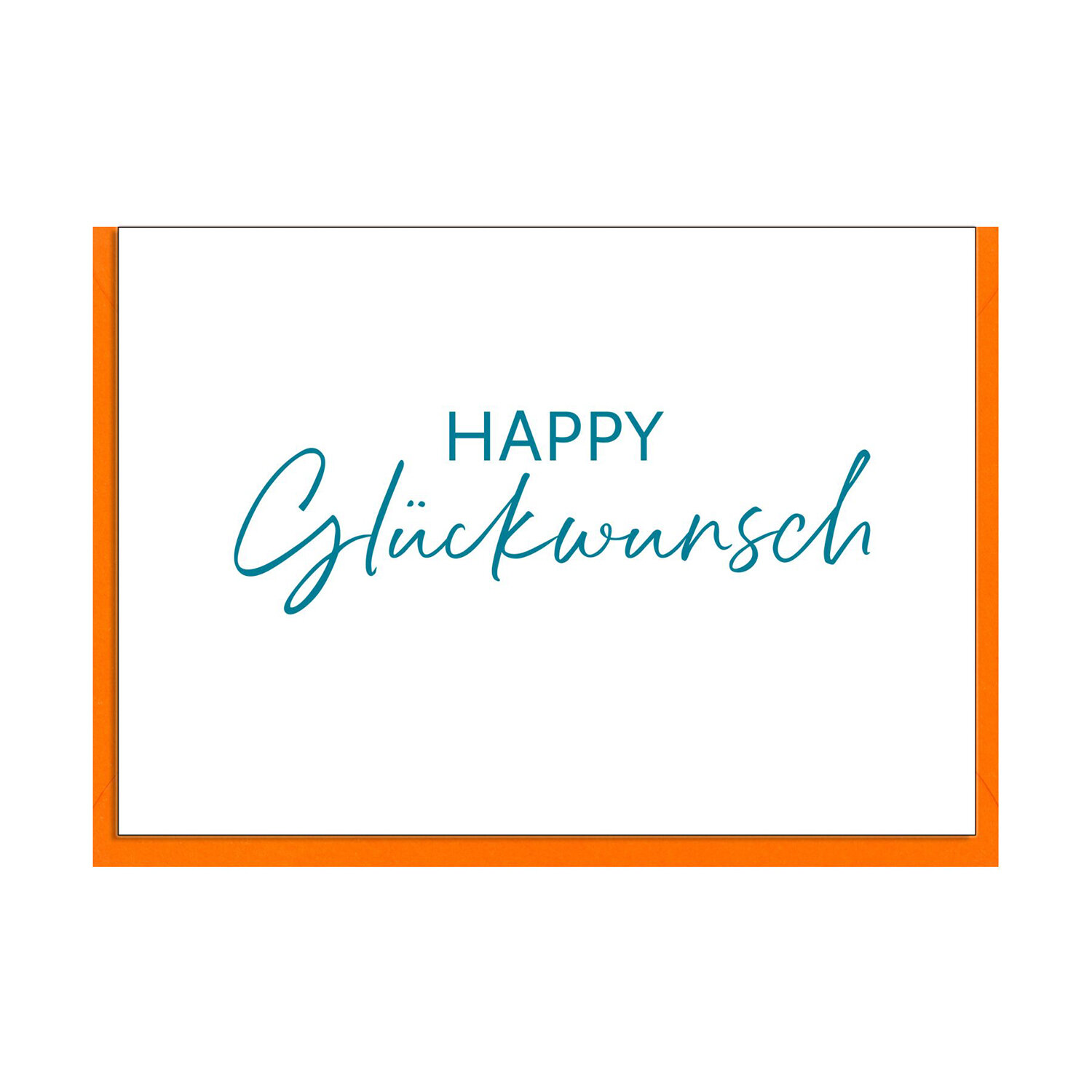 Faltkarte A6 quer - Happy Glückwunsch