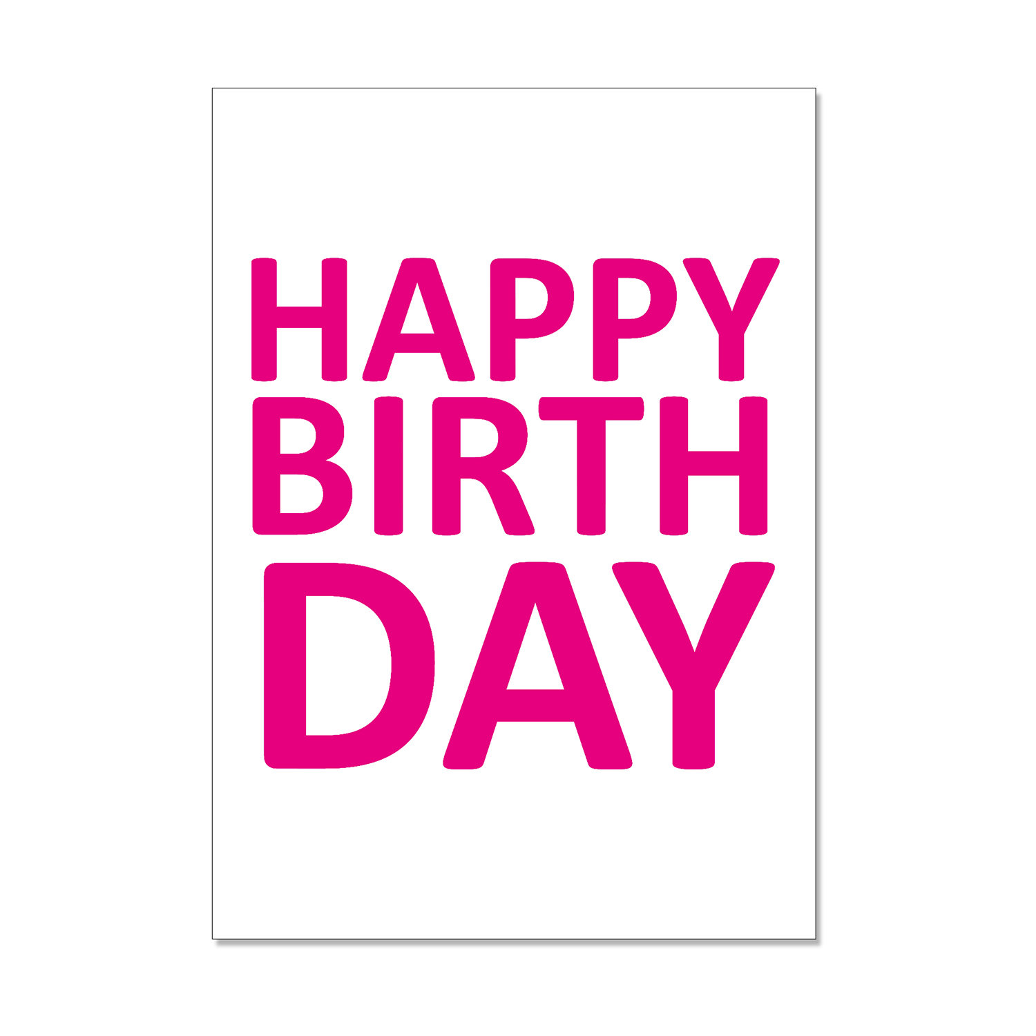 Postkarte hoch, HAPPY BIRTHDAY