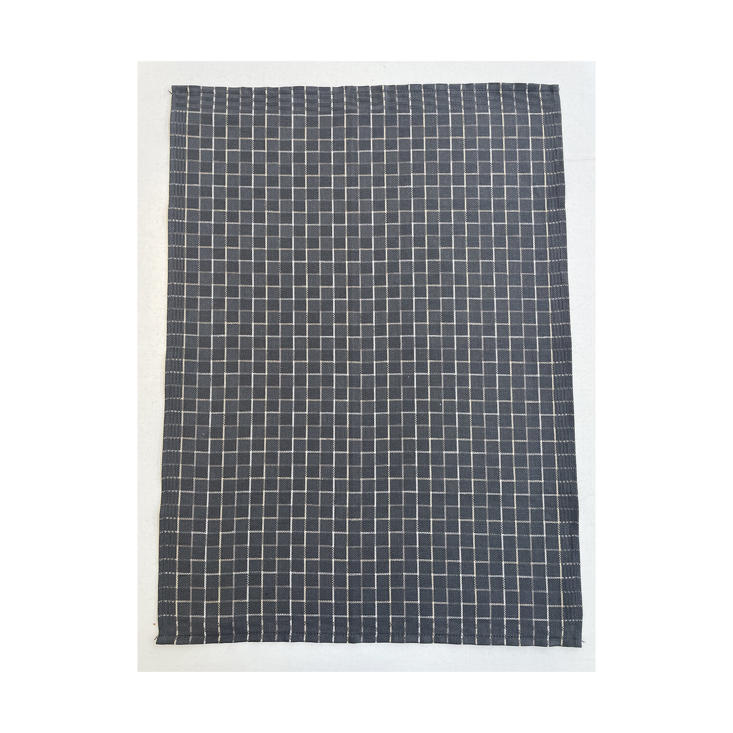 Geschirrtuch Anthrazit - Karo Grau, Natur, Beige