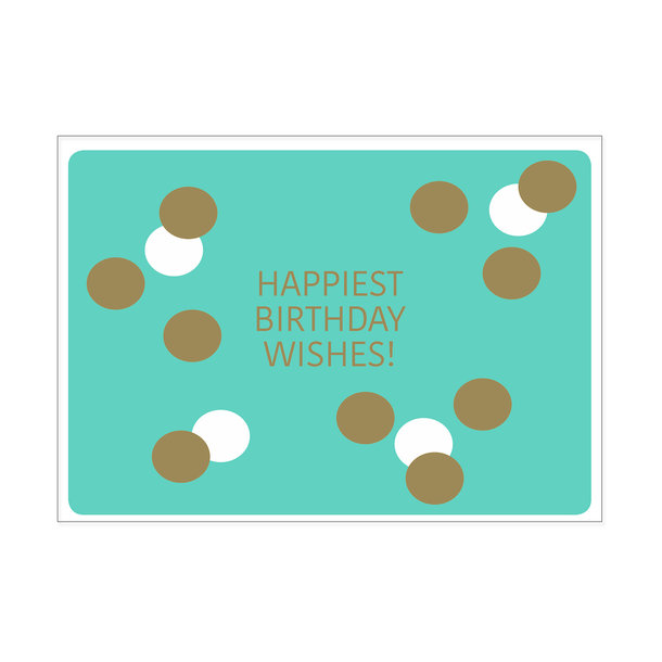 Postkarte quer, HAPPIEST BIRTHDAY WISHES