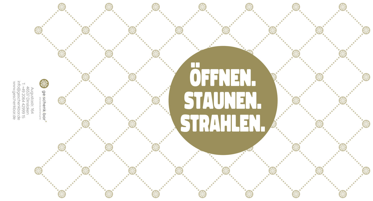 Banderole - Öffnen. Staunen. Strahlen.