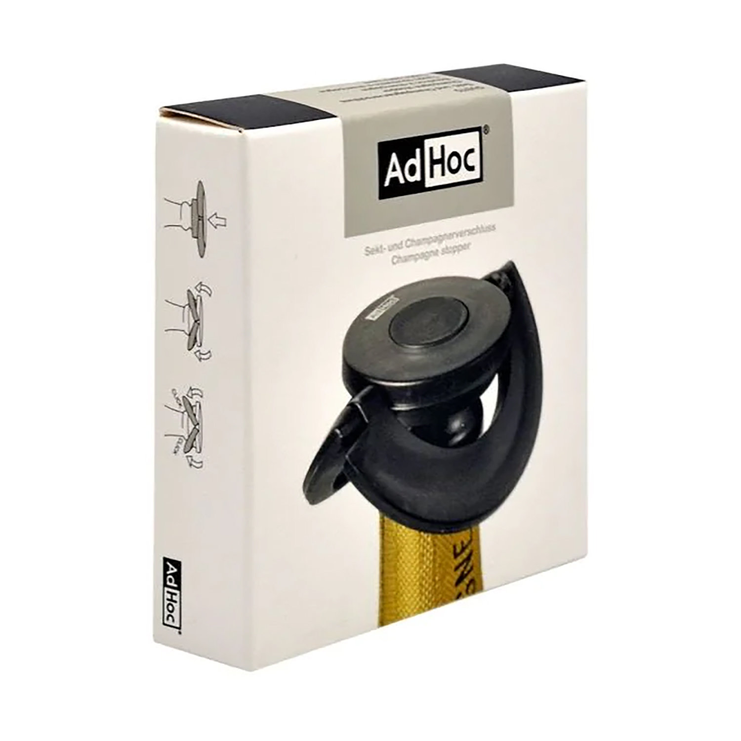 AdHoc Sekt- / Champagnerverschluss Gusto, schwarz