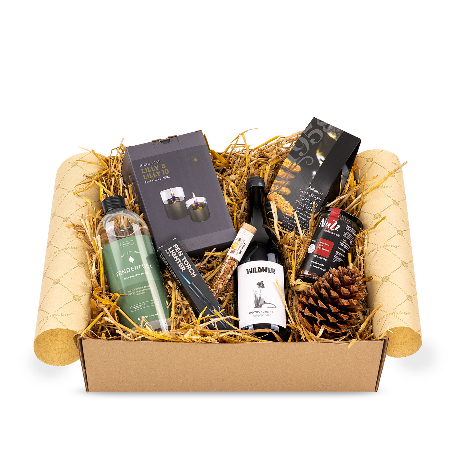 Geschenkidee \'Feuer & Genuss\' - Edler Wein trifft warme Atmosphäre