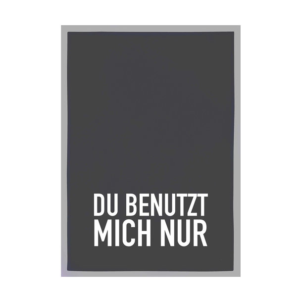 1730 Geschirrtuch grau 50x70cm - Motiv: Du benutzt mich nur...