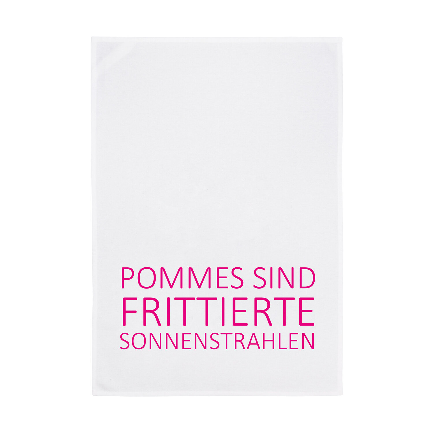 Geschirrtuch weiß - Pommes sind frittierte