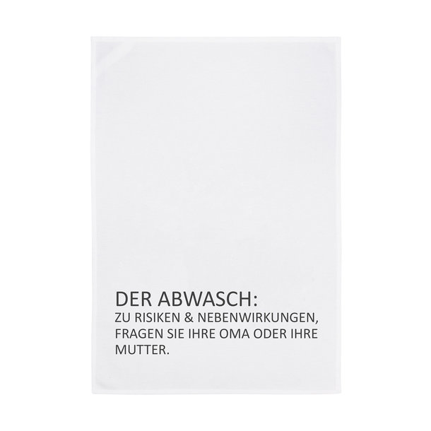 1730 Geschirrtuch weiss 50x70cm - Motiv: Der Abwasch...