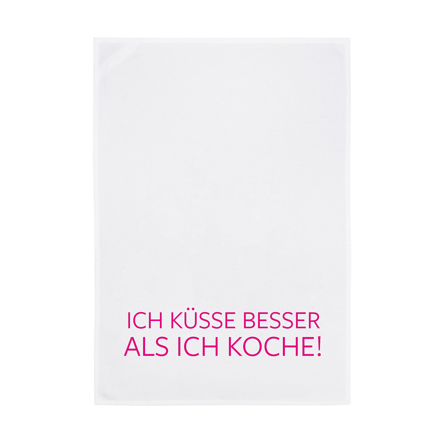 Geschirrtuch weiß - Ich Küsse besser als ich