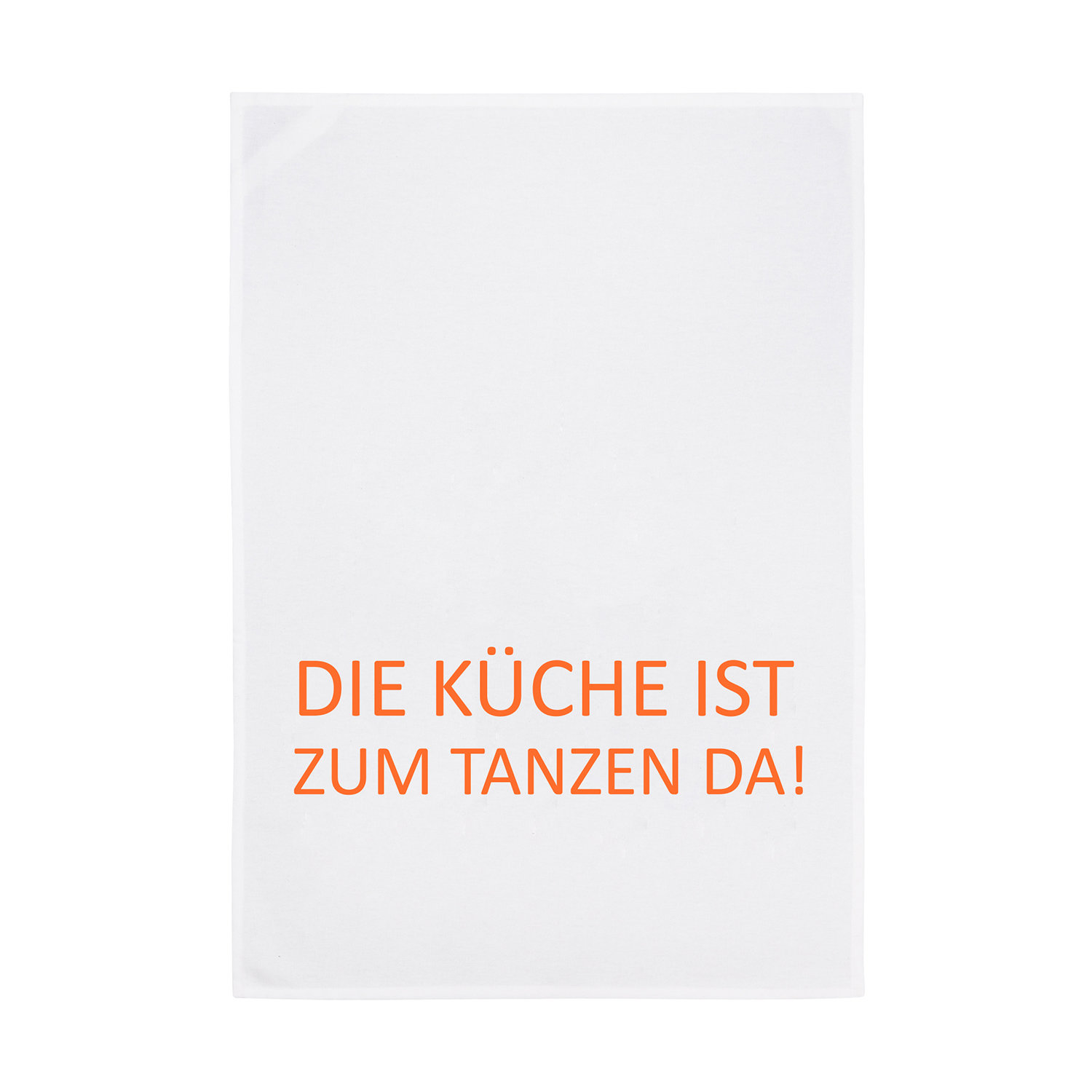 1730 Geschirrtuch weiss 50x70cm - Motiv: Die Küche ist zum Tanzen da...