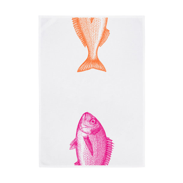 1730 Geschirrtuch weiß 50x70cm - Motiv: catch of the Day