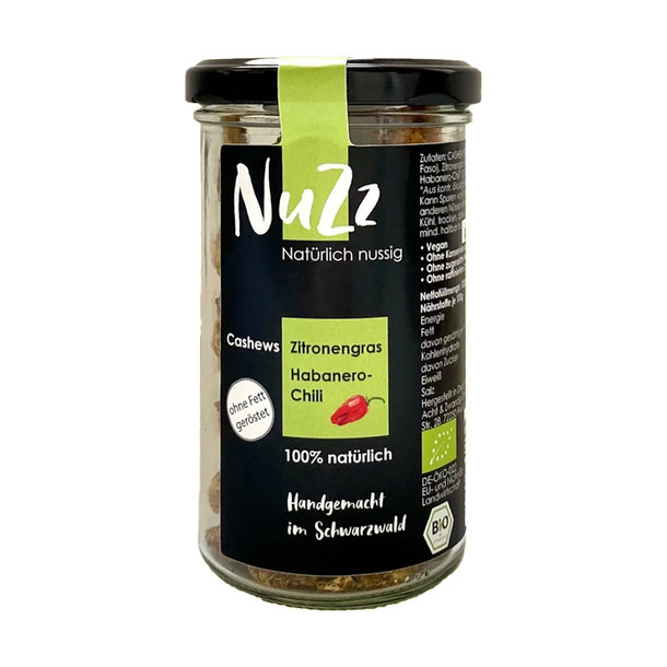 NUZZ Geröstete Bio-Cashews Zitronengras-Habanero