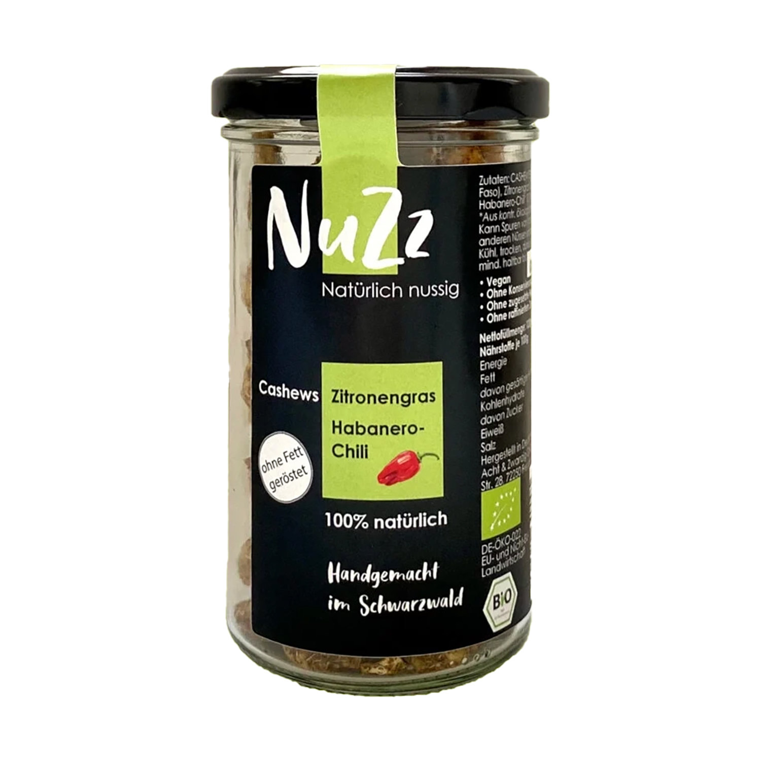 NUZZ Geröstete Bio-Cashews Zitronengras-Habanero