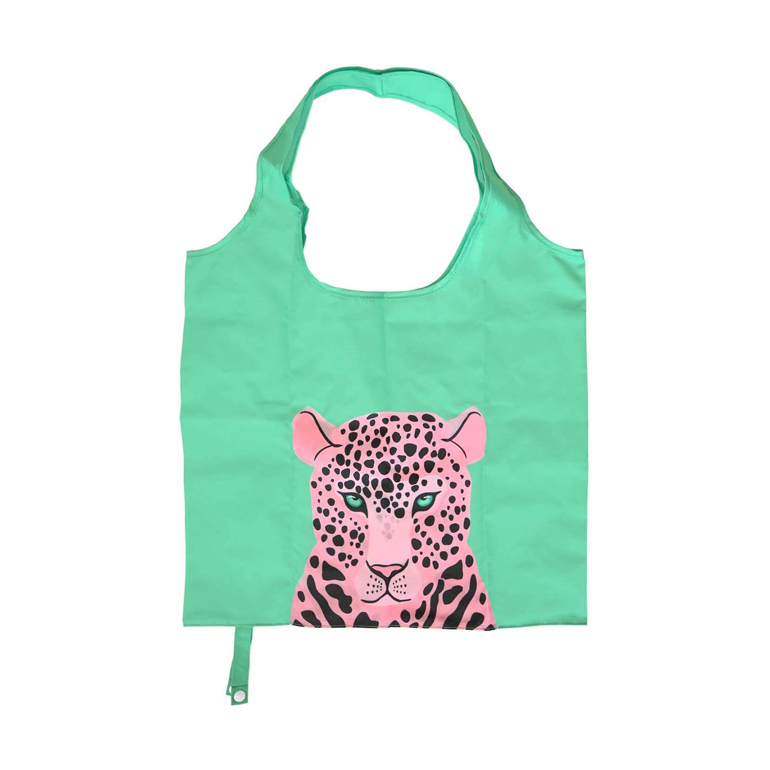Einkaufstasche Leopard türkis/rosa
