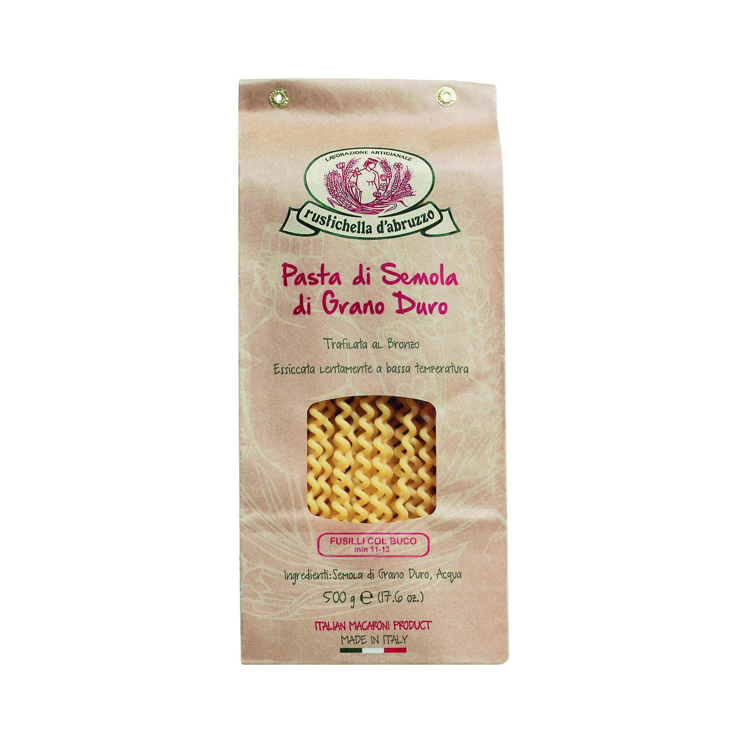 Fusilli Col Buco - Hartweizengrießnudeln