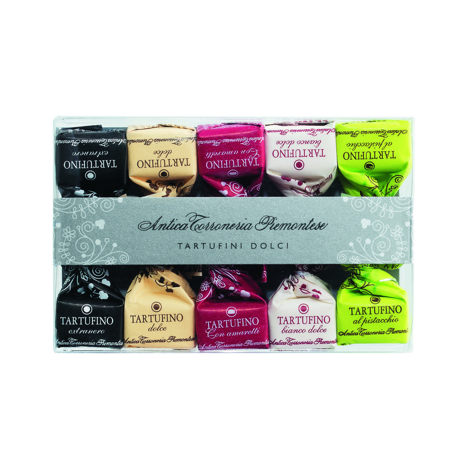 Tartufini dolci misti, astuccio da 10 pezzi - Mini-Schokoladentrüffel gemischt, 10er-Etui70 g