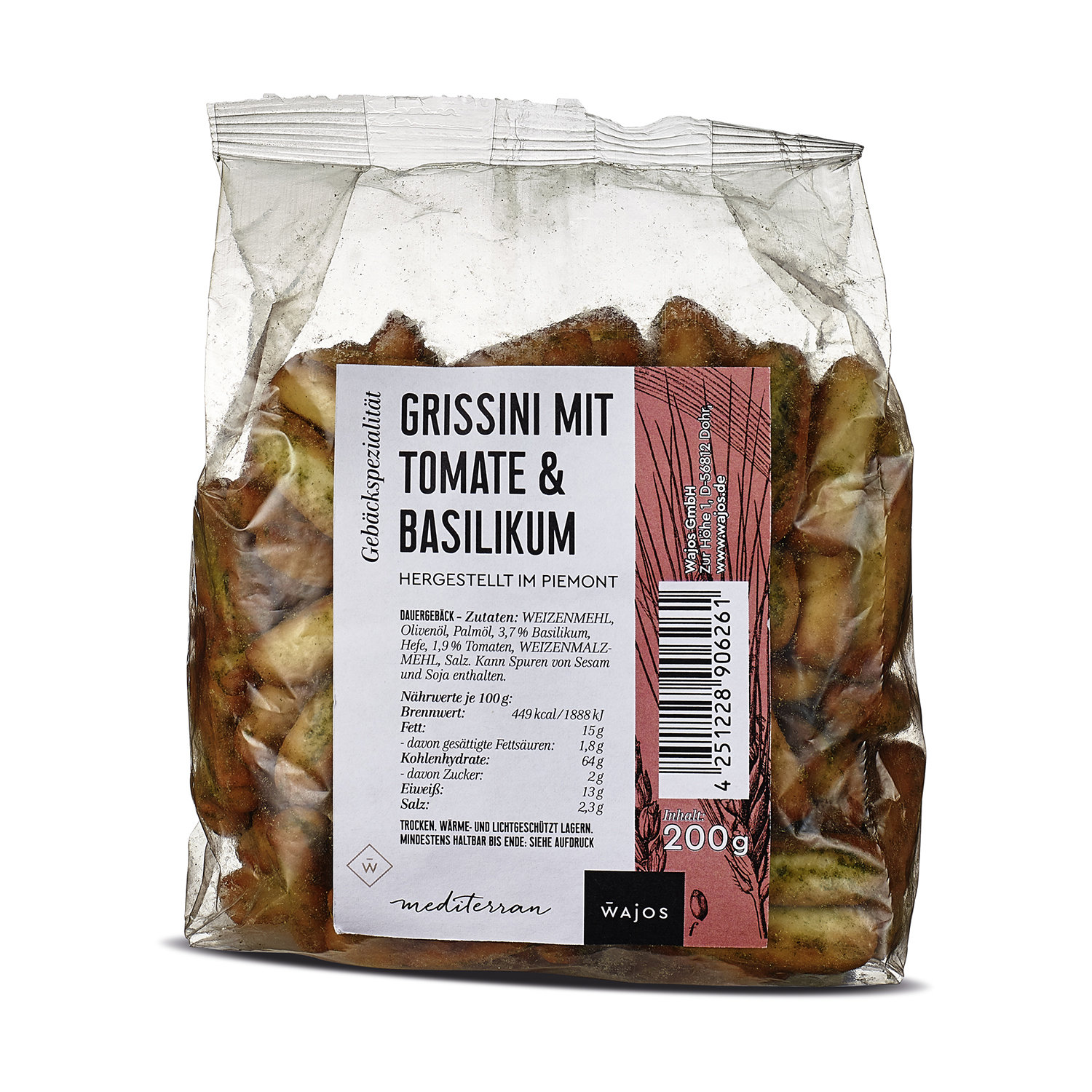 Grissini Mit Tomate-Basilikum 200G