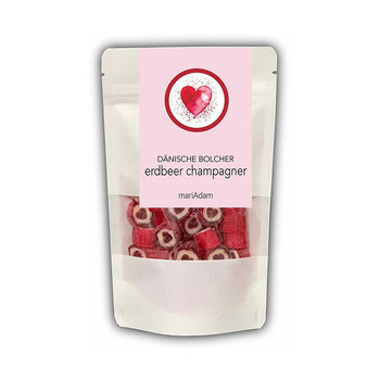 ERDBEER CHAMPAGNER Herzen Handgemachte Dänische Bolcher 100g