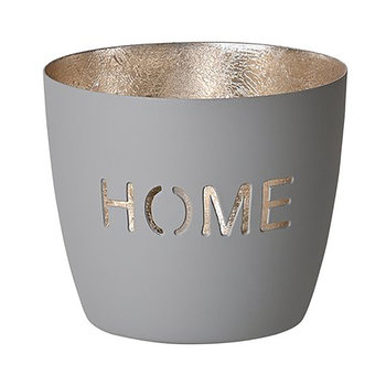 Madras, Windlicht, M, Motiv: Home, flannel/gold - WINDLICHT