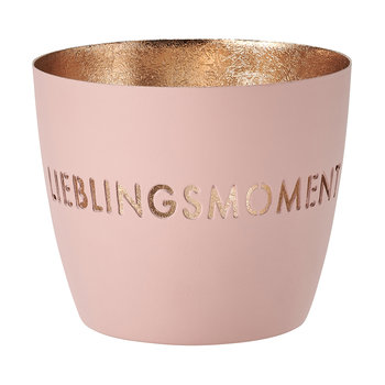 Madras, Windlicht, M, Motiv: Lieblingsmoment, blush/gold - WINDLICHT