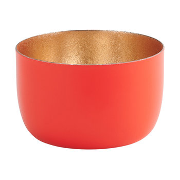 Madras, Windlicht, S, neon rot/gold - Windlicht
