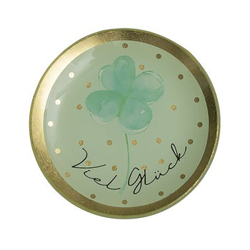 Love Plates, Glasteller S, Viel Glück, rund, mint - Glasteller