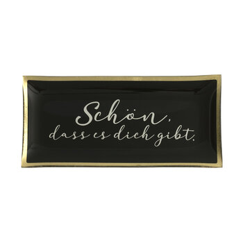 Love Plates Glasteller L - Schön das dich gibt schwarz