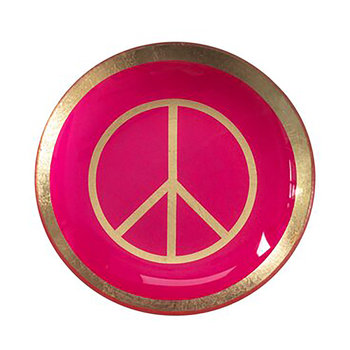 Love Plates, Glasteller S, Peace, rund, neon pink - Glasteller