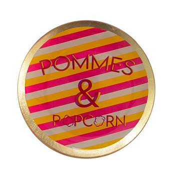 Love Plates, Glasteller M, Pommes & Popcorn, rund, mehrfarbi - Glasteller