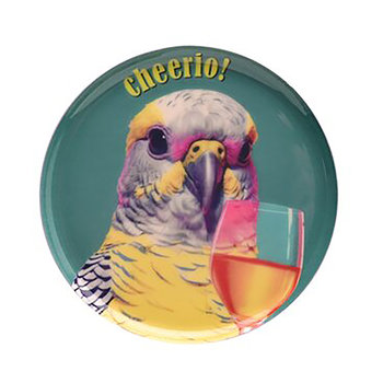 Love Trays, Dekotablett, XS, Motiv: Cheerio, rund, grün - Glasteller