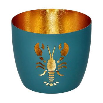 Madras, Windlicht, M, Motiv: Hummer, windsor/gold - WINDLICHT