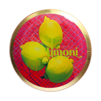 Love Plates Glasteller M - Limoni rund, mehrfarbig