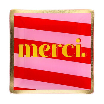 Love Plates Glasteller S - Merci rosa, rot